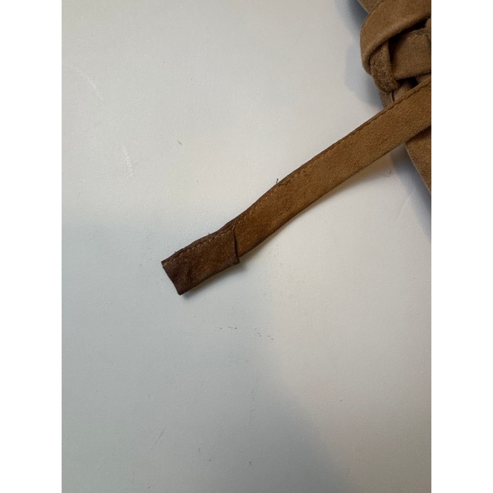 NEW Express Genuine Suede  Tie Waist Jacket Camel Tan Size M 90s Y2K Consign - Picture 13 of 14